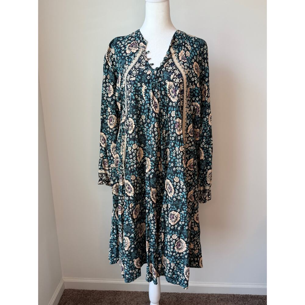 Natalie Martin Fiore Maxi Dress Pellicano Blue Floral Boho - Picture 2 of 7